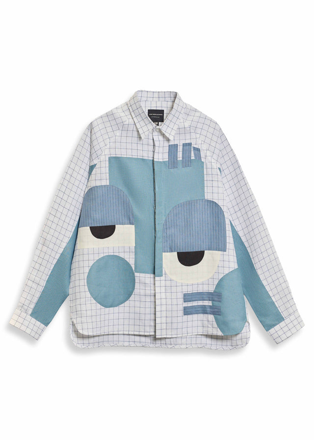 LAZY EYE LINEN SHIRT IN WHITE